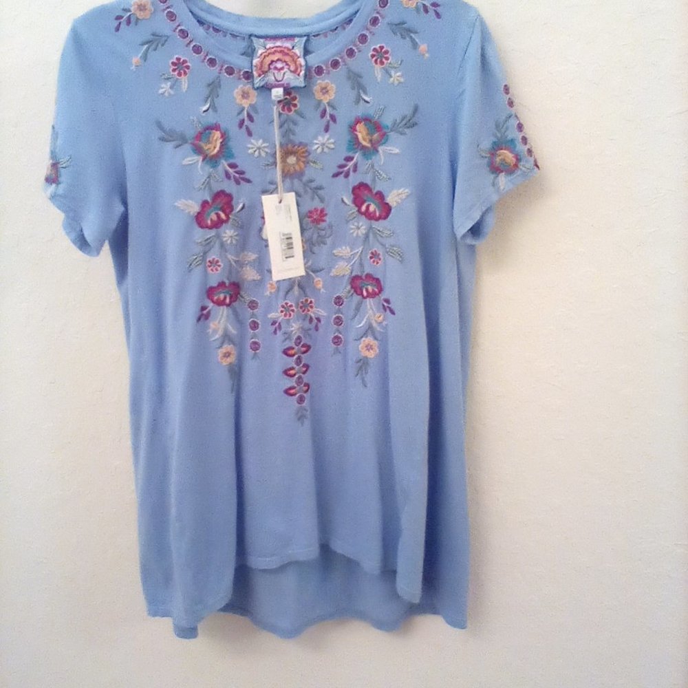Johnny Was “Nya” super soft embroidered cotton tunic. New with tags.